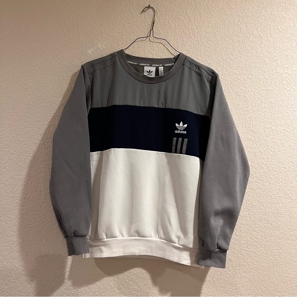 Adidas | Men’s White and Grey Crew Pullover